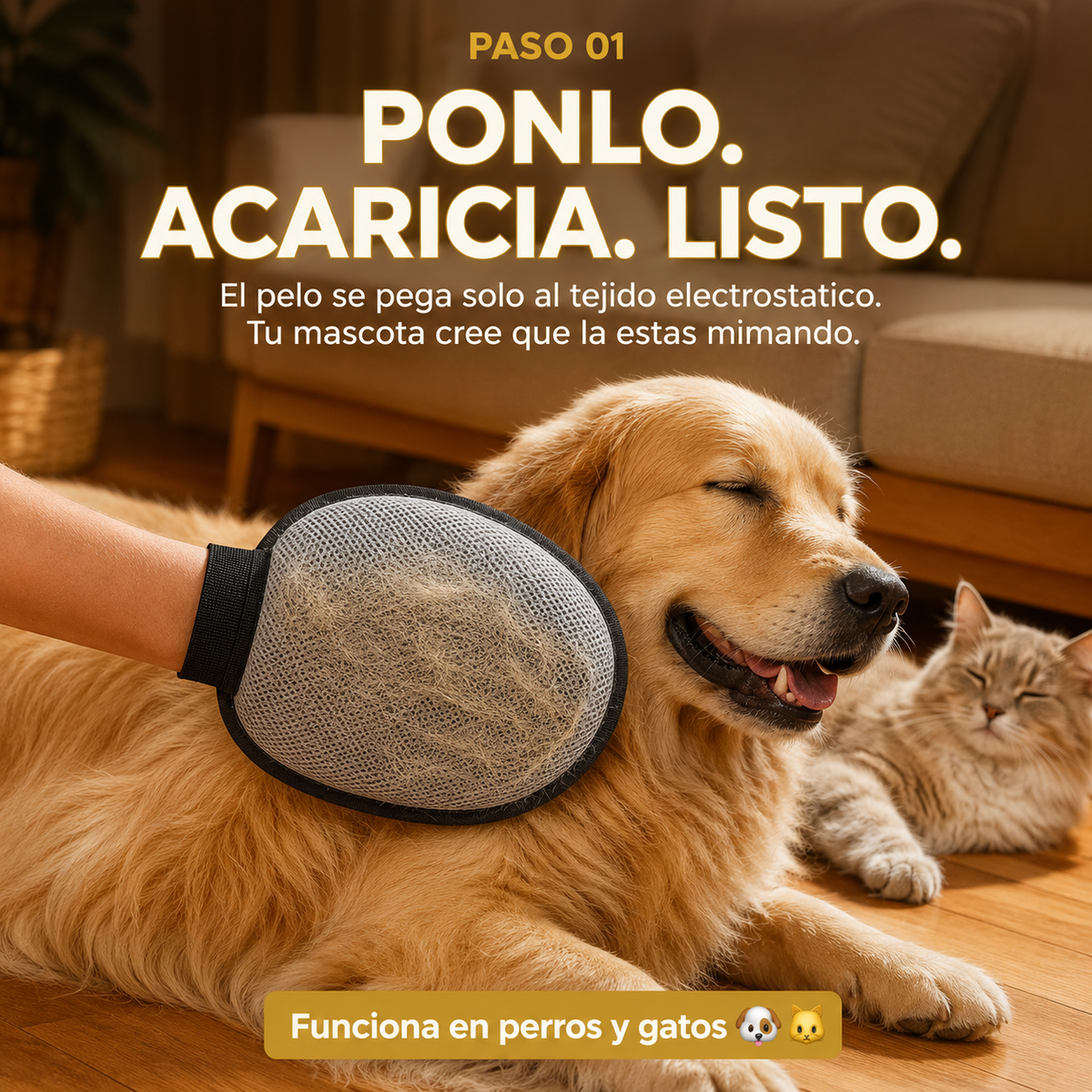 Ponlo en tu mano y acaricia a tu mascota