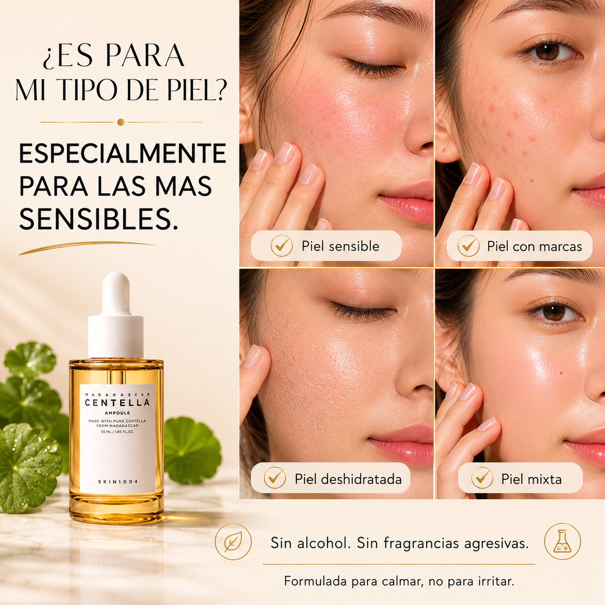 Especialmente formulada para piel sensible
