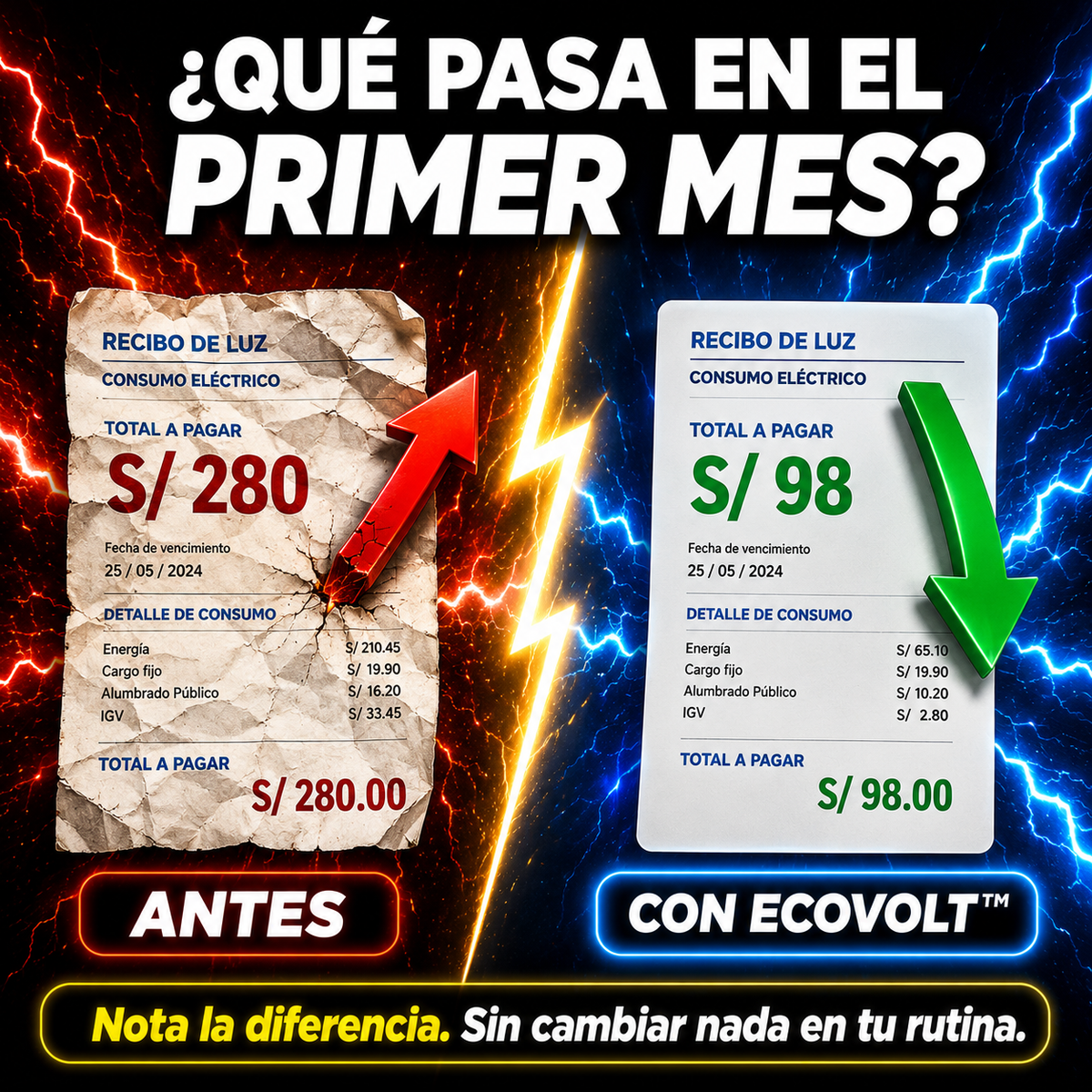 Nota la diferencia en tu próximo recibo