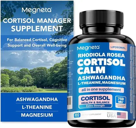 Megneta™ Cortisol Calm 60 cápsulas | Suplemento para el Estrés, Sueño Profundo y Equilibrio Hormonal