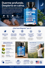 Megneta™ Cortisol Calm 60 cápsulas | Suplemento para el Estrés, Sueño Profundo y Equilibrio Hormonal