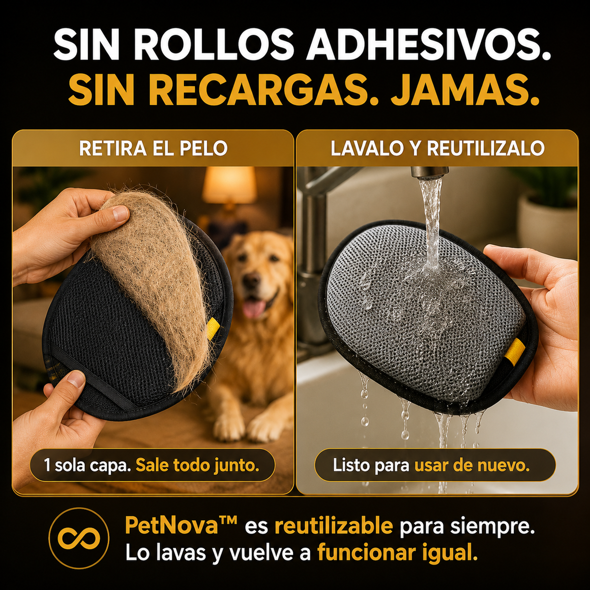Retira el pelo en una sola capa y lávalo