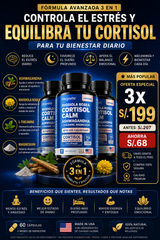 Megneta™ Cortisol Calm 60 cápsulas | Suplemento para el Estrés, Sueño Profundo y Equilibrio Hormonal