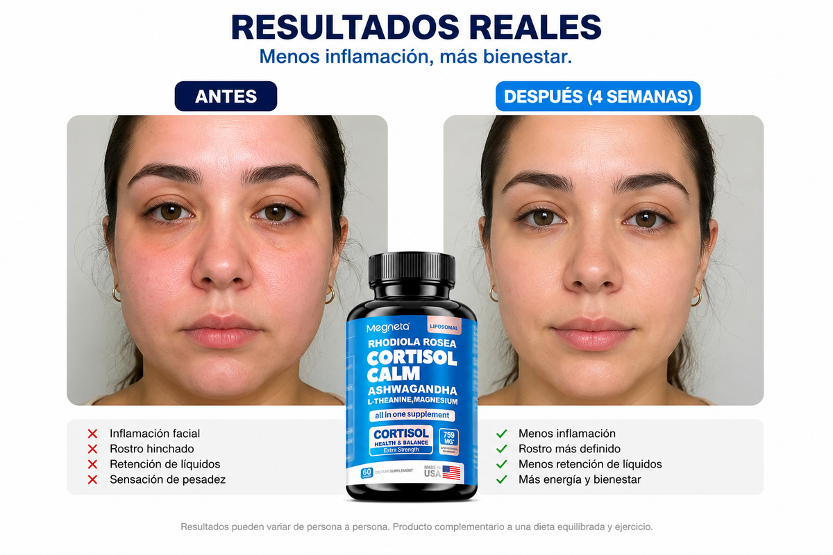 Megneta™ Cortisol Calm 60 cápsulas | Suplemento para el Estrés, Sueño Profundo y Equilibrio Hormonal